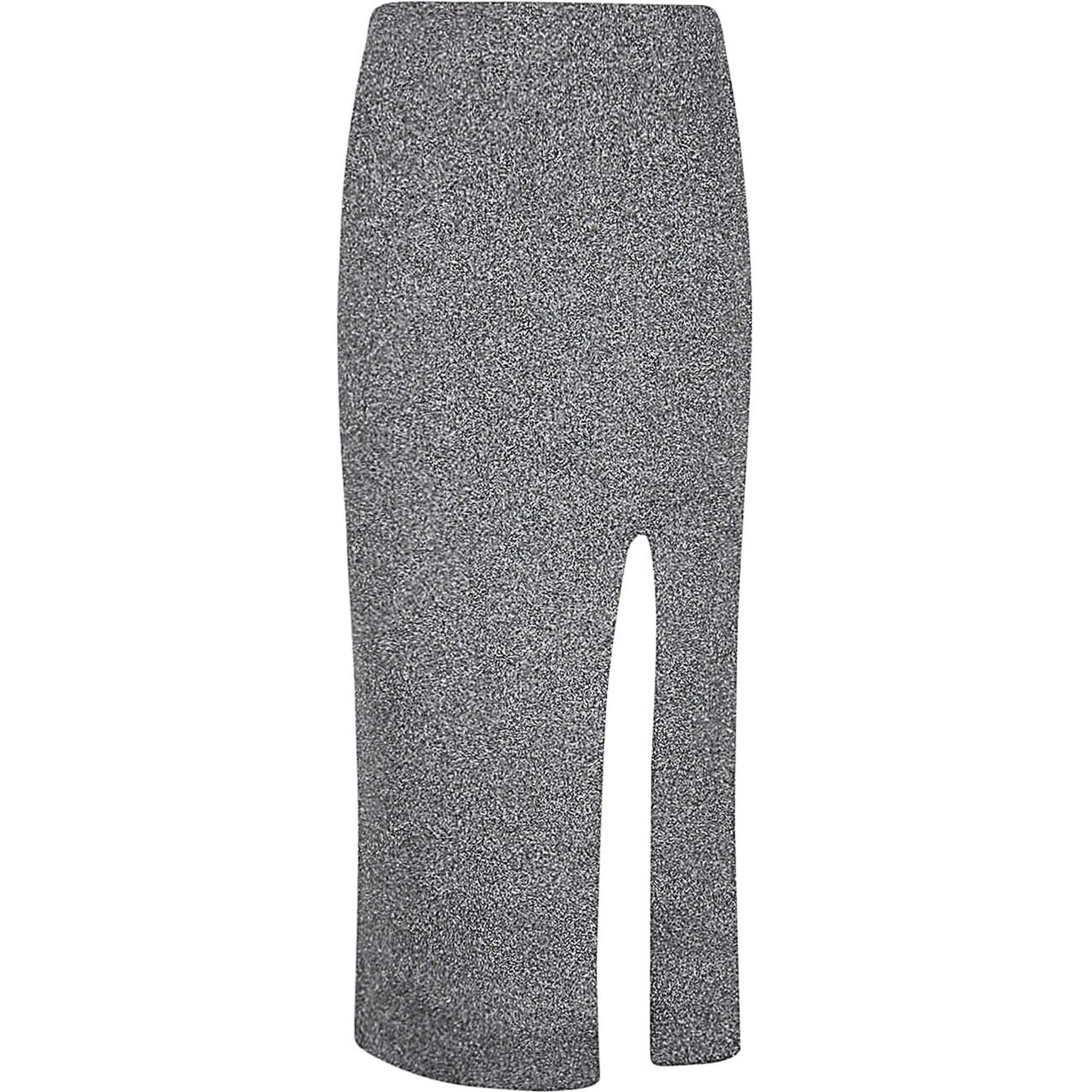 Dark Grey Viscose Midi Skirt