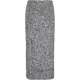 Dark Grey Viscose Midi Skirt