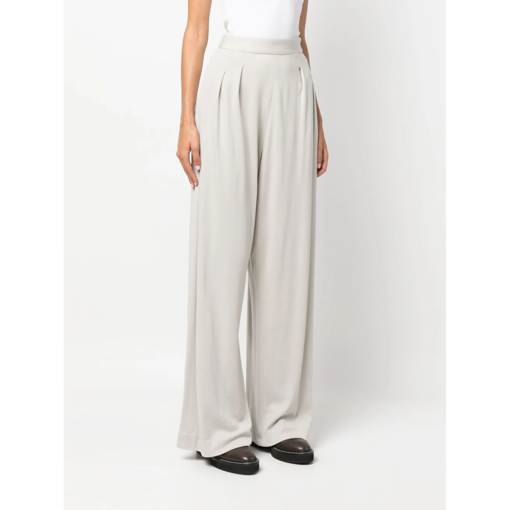 pleated wool trousers