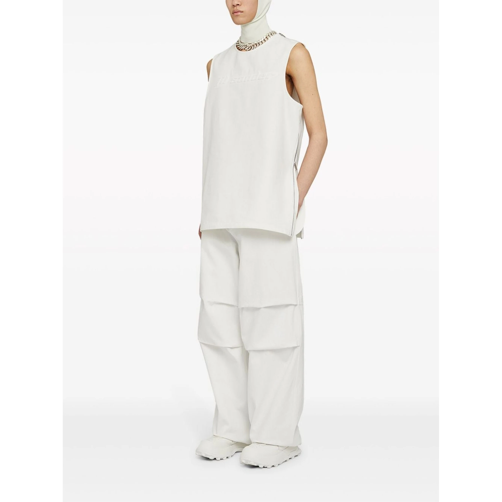 tapered cotton trousers