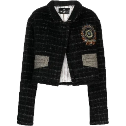 Checked Cropped Jacket