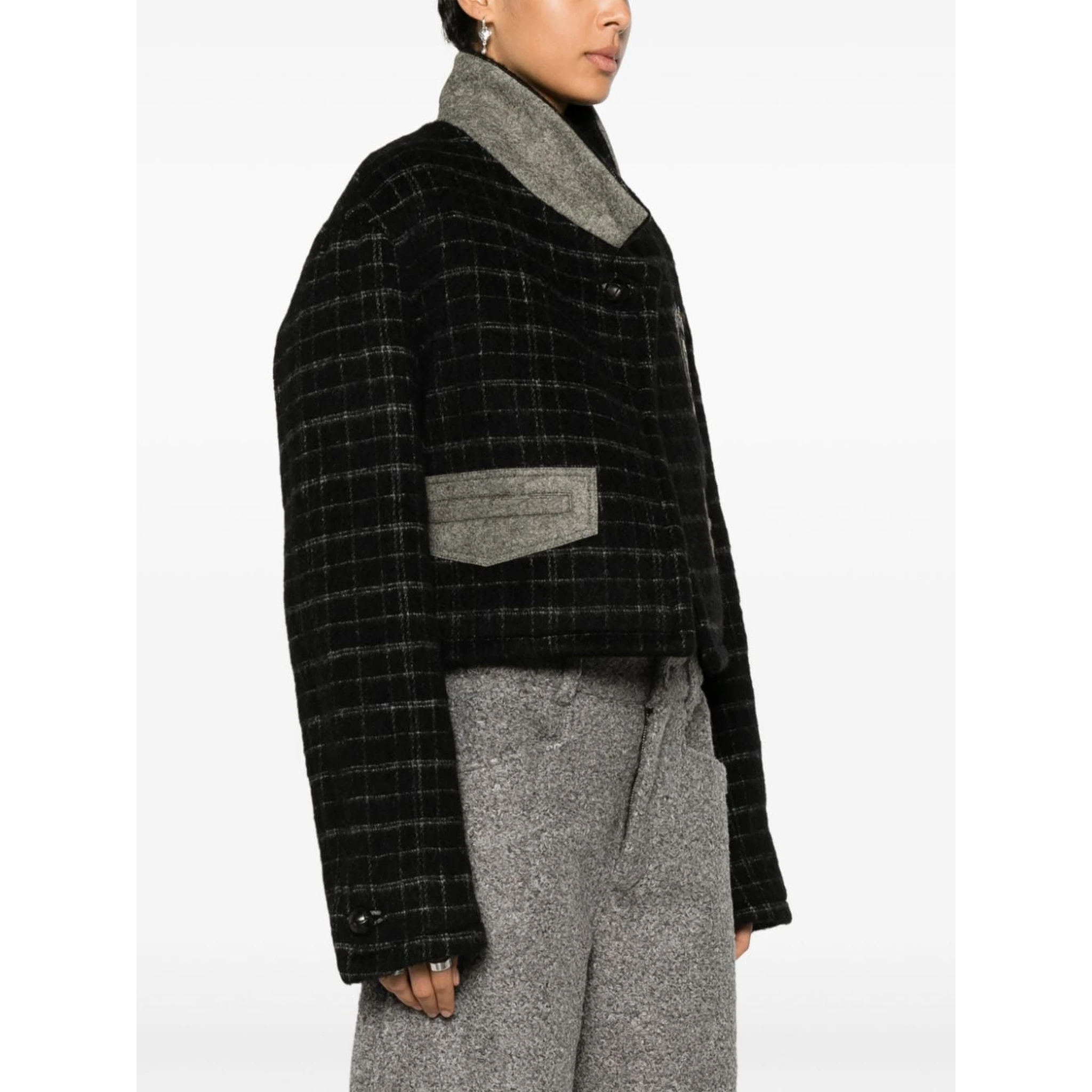 Checked Cropped Jacket
