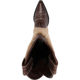 Texan Boots With Embroidered Appliqué Detail In Brown