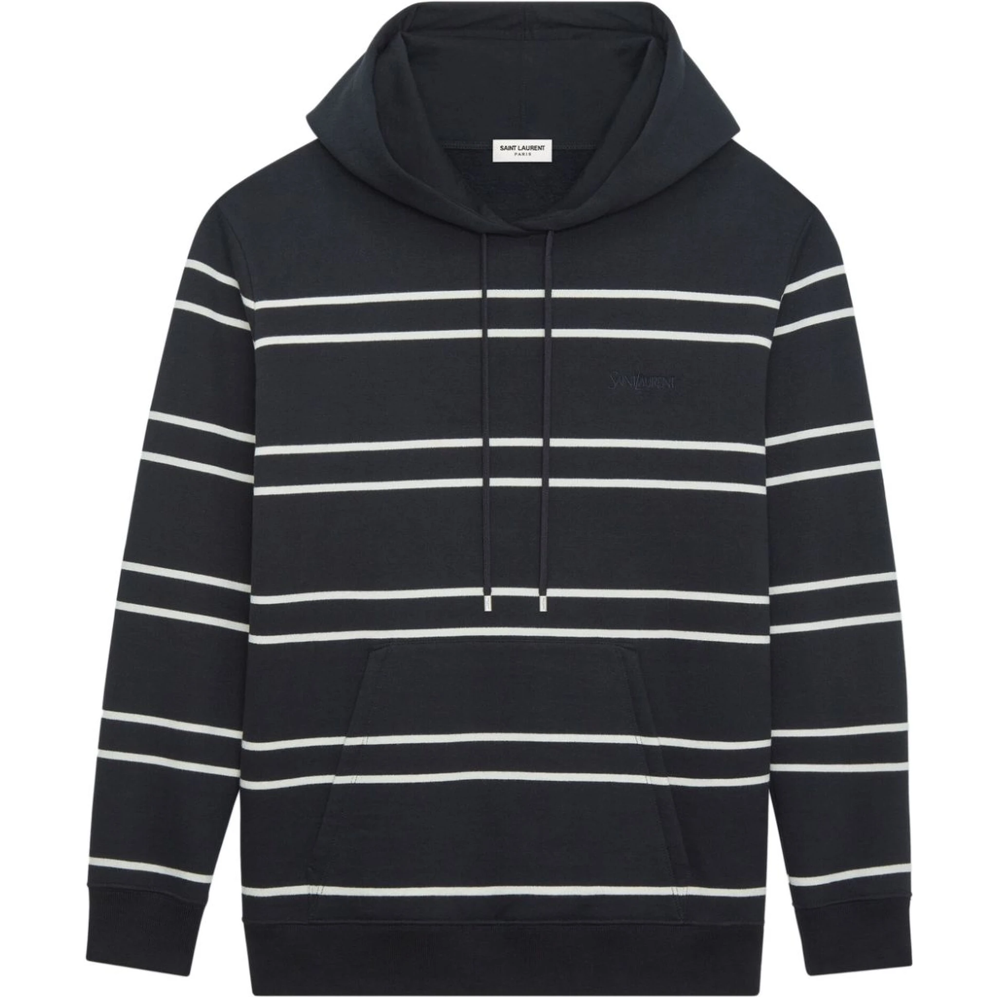 Striped Hooded Sweatshirt In Black