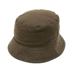 logo-embroidered waxed-cotton bucket hat