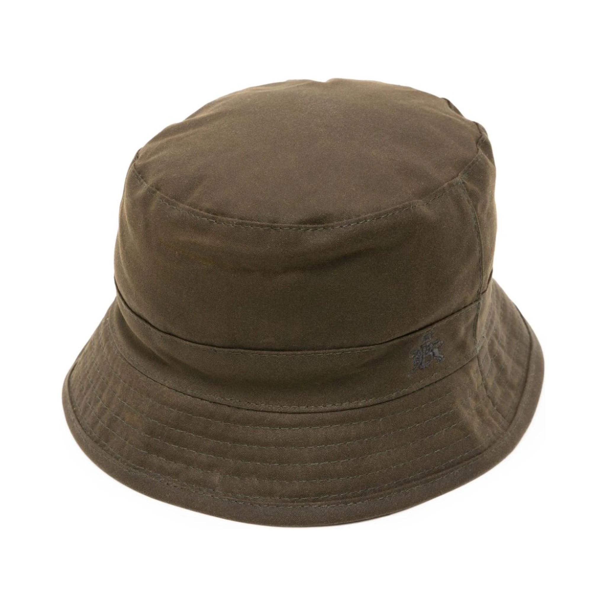 logo-embroidered waxed-cotton bucket hat