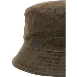 logo-embroidered waxed-cotton bucket hat