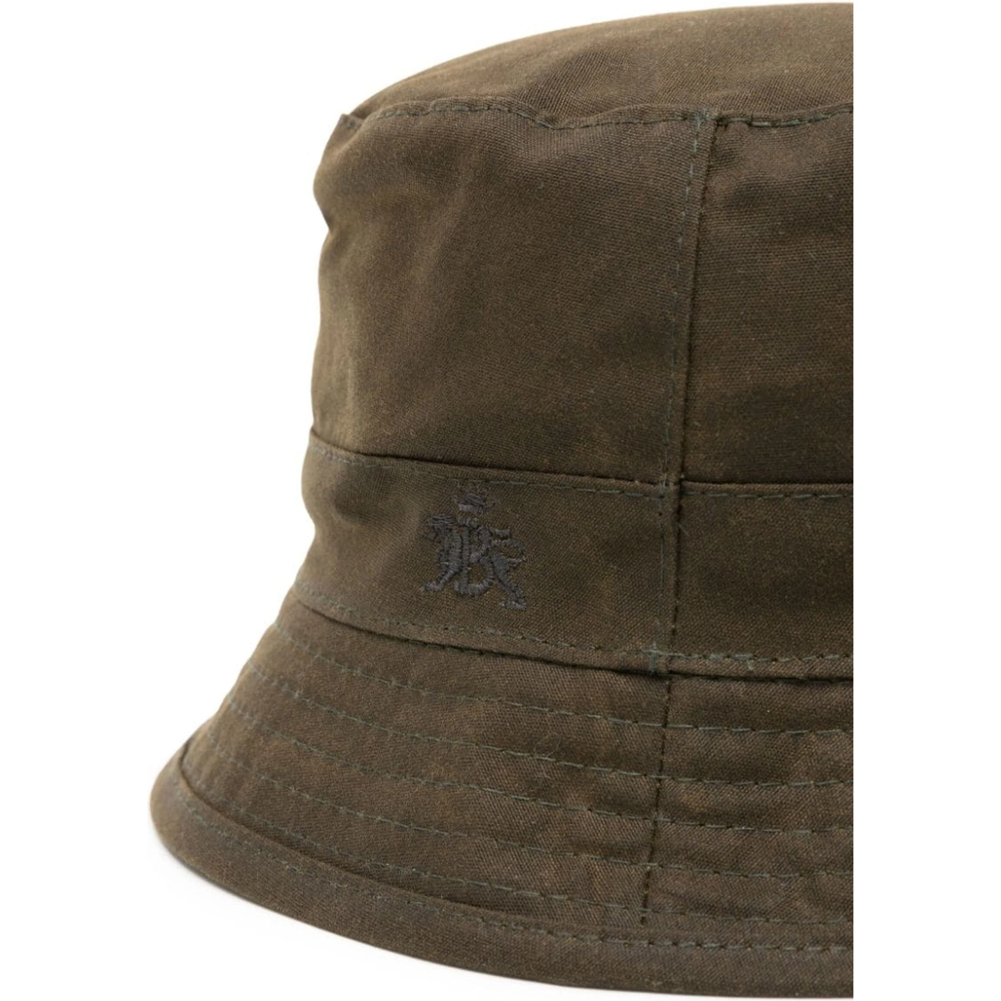 logo-embroidered waxed-cotton bucket hat