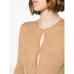 Ribbed-Knit Button-Up Bodysuit