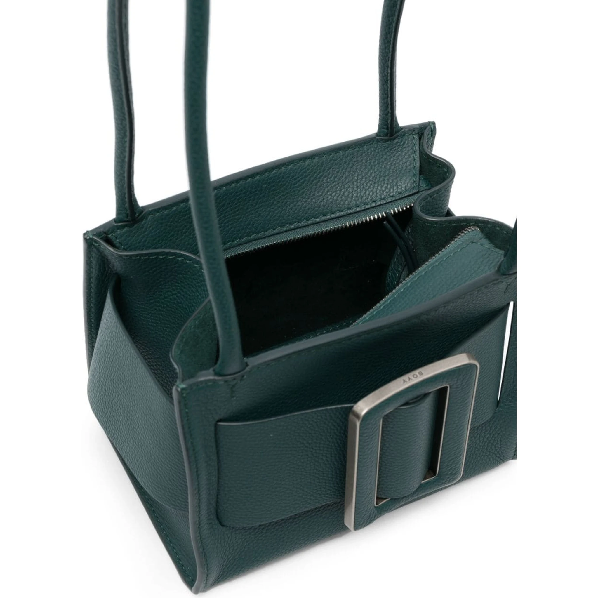 Soft Leather Tote Bag With Buckle Detail In Blue
