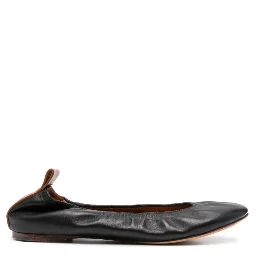 LANVIN Leather Ballerina Shoes In Black