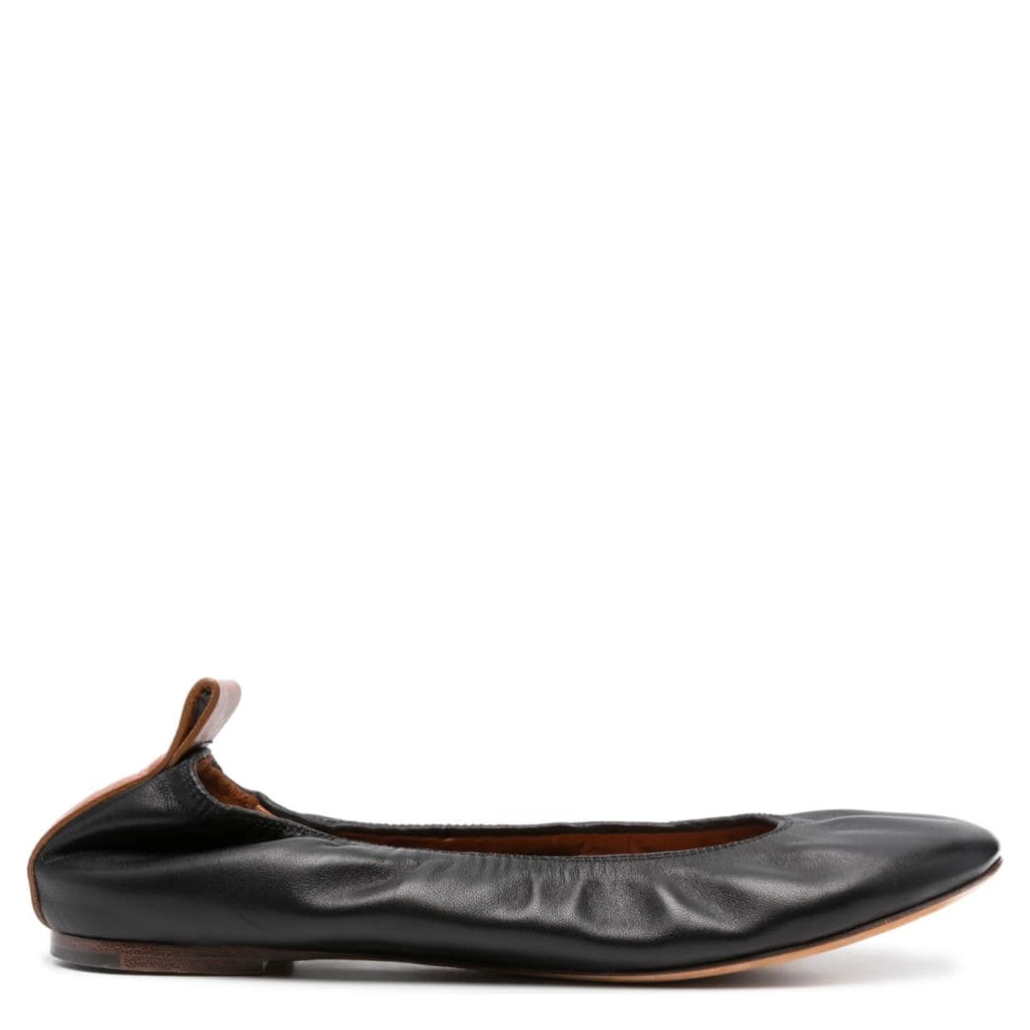 LANVIN Leather Ballerina Shoes In Black
