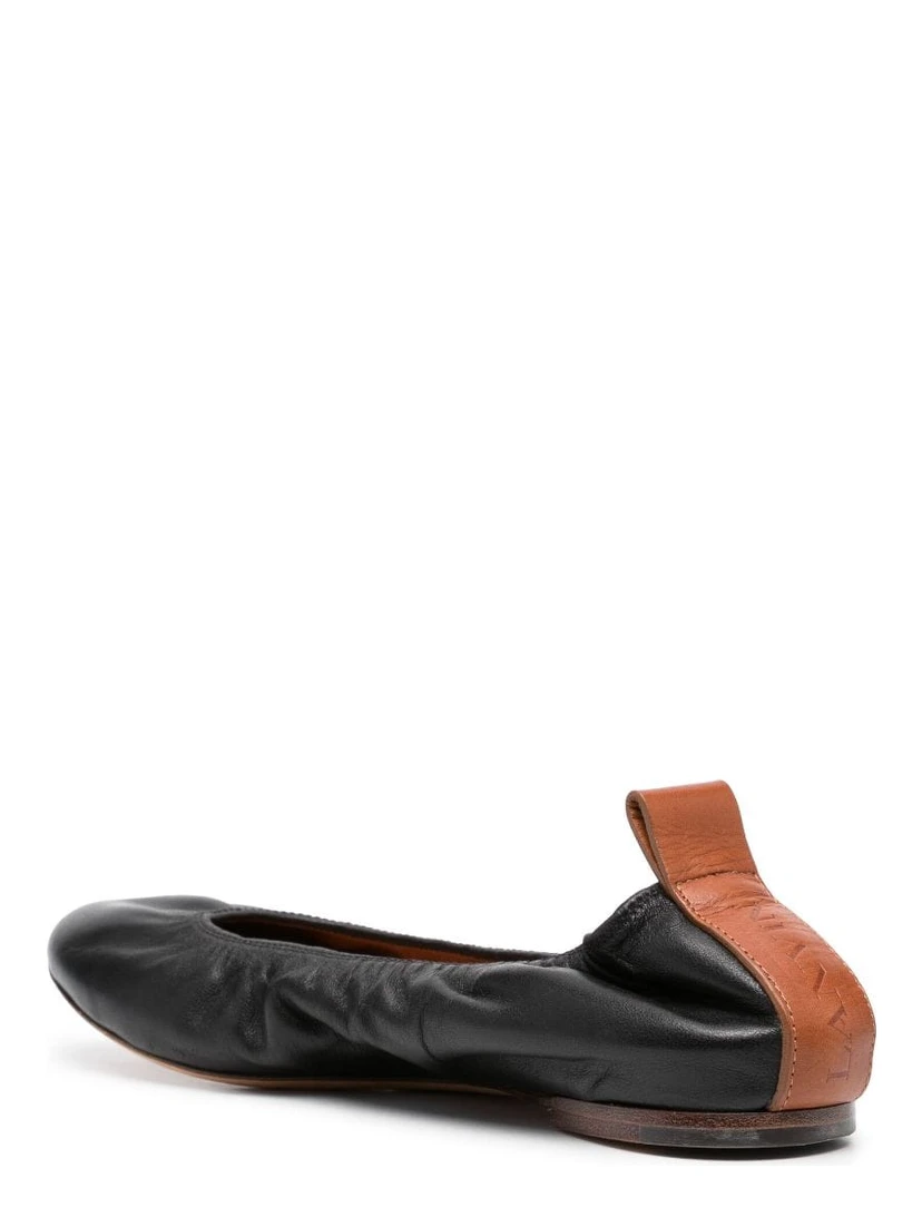 LANVIN Leather Ballerina Shoes In Black