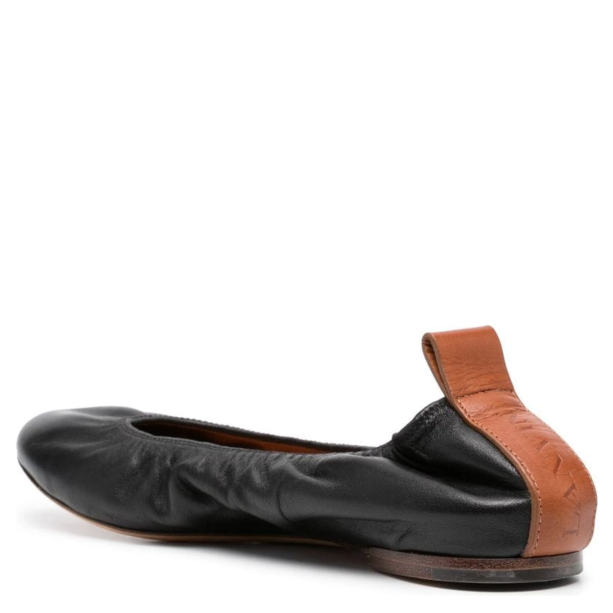 LANVIN Leather Ballerina Shoes In Black