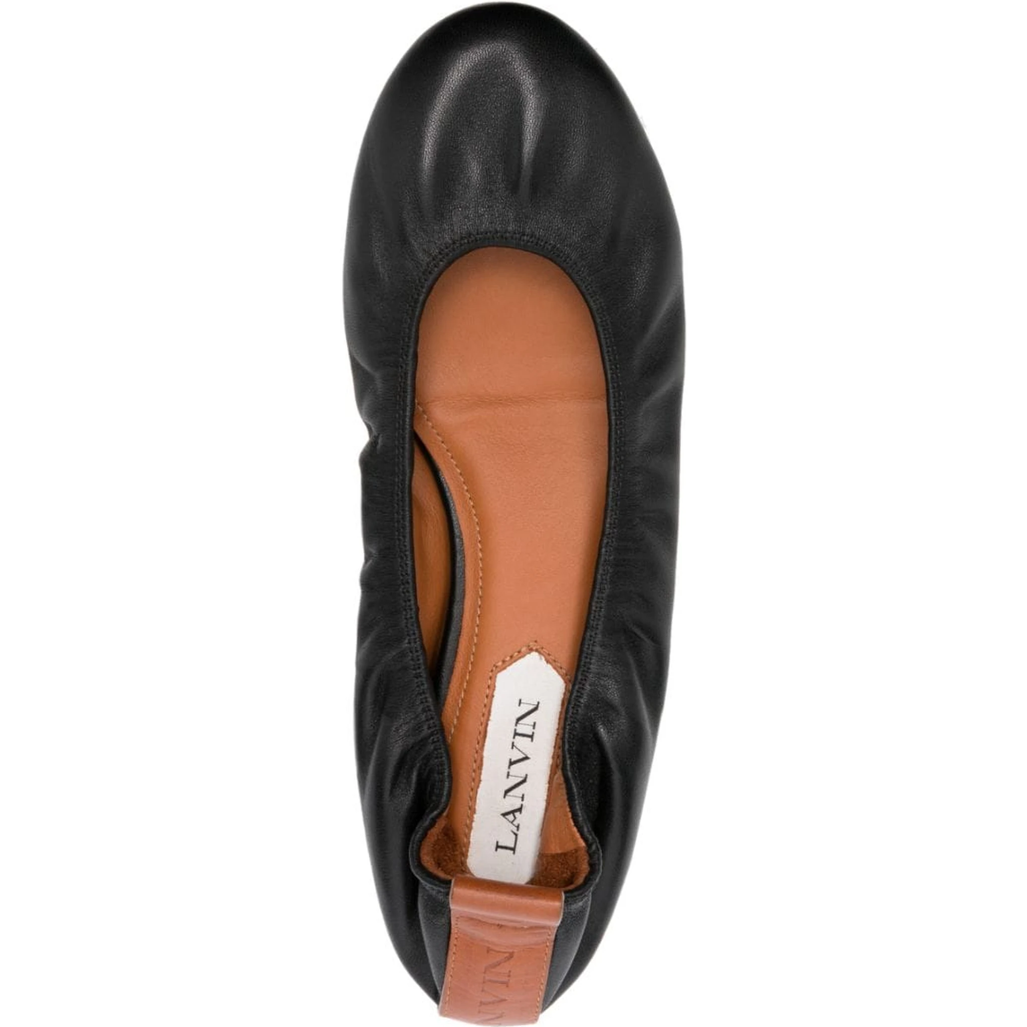 LANVIN Leather Ballerina Shoes In Black
