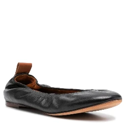 LANVIN Leather Ballerina Shoes In Black