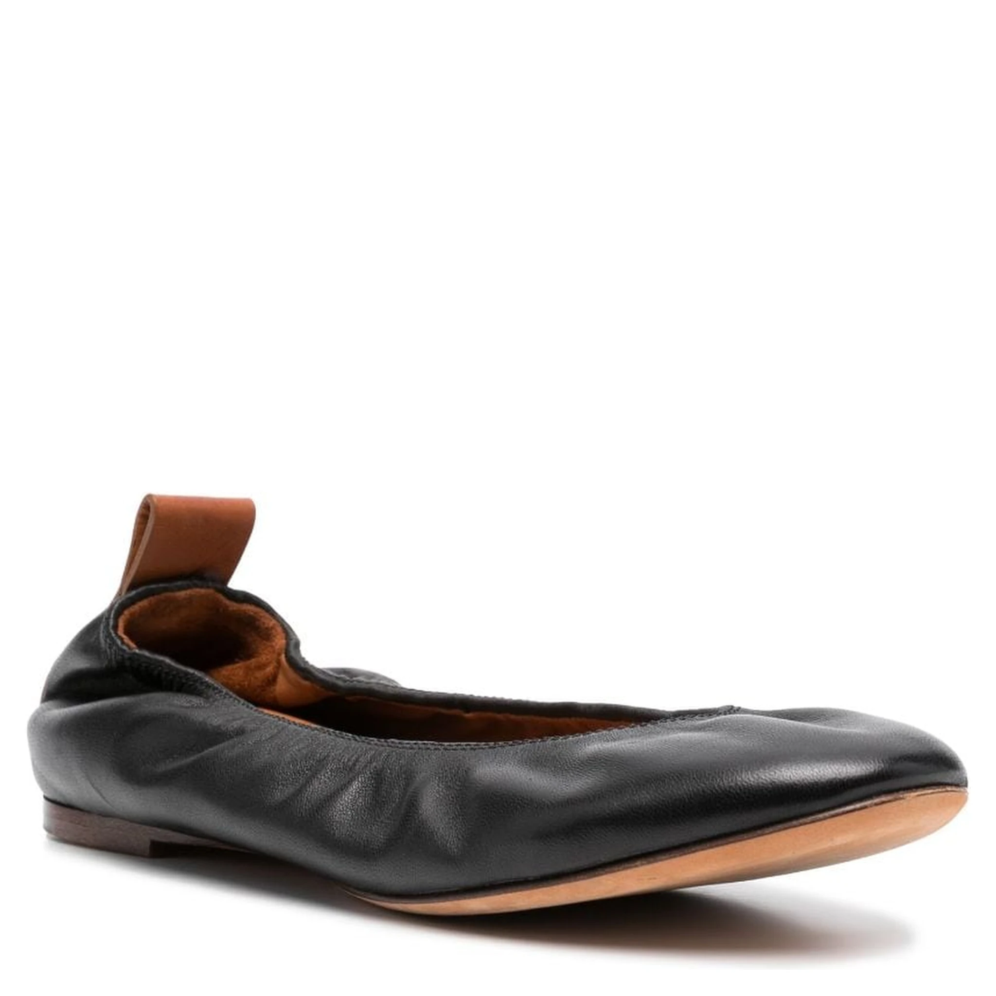 LANVIN Leather Ballerina Shoes In Black