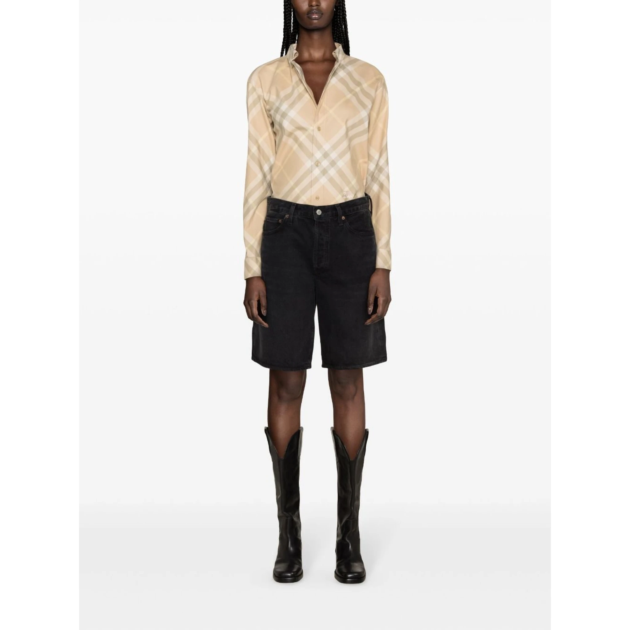 Vintage-check cotton shirt