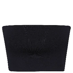 Blue Viscose Bandeau Top In Nero