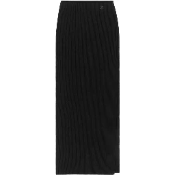 Tube ribbed-knit long skirt