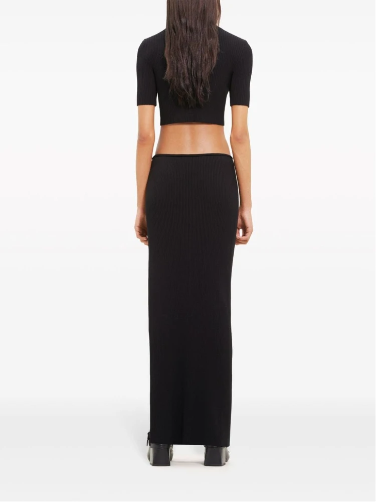 Tube ribbed-knit long skirt alternative