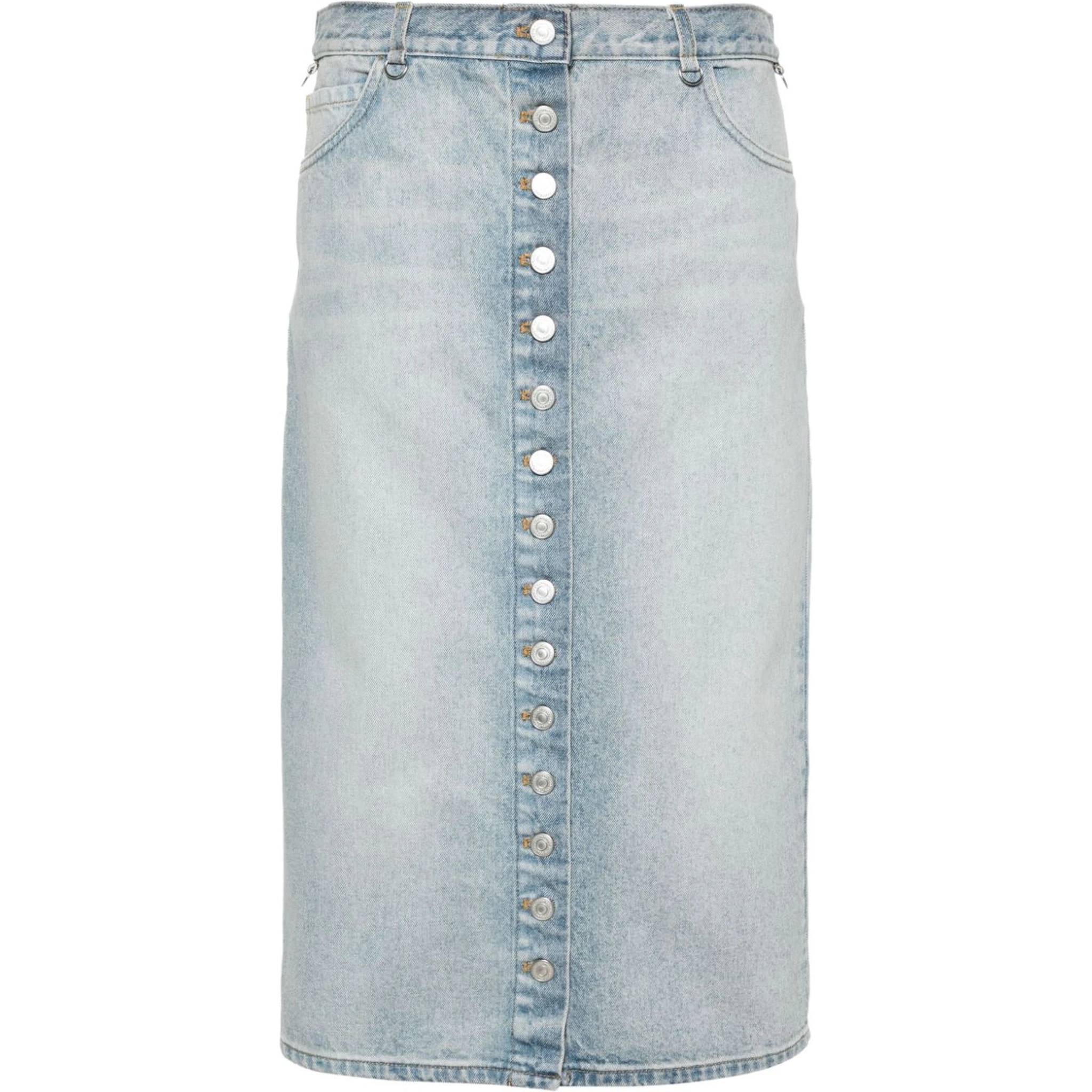 Courreges Pre Denim Midi Skirt In Blue
