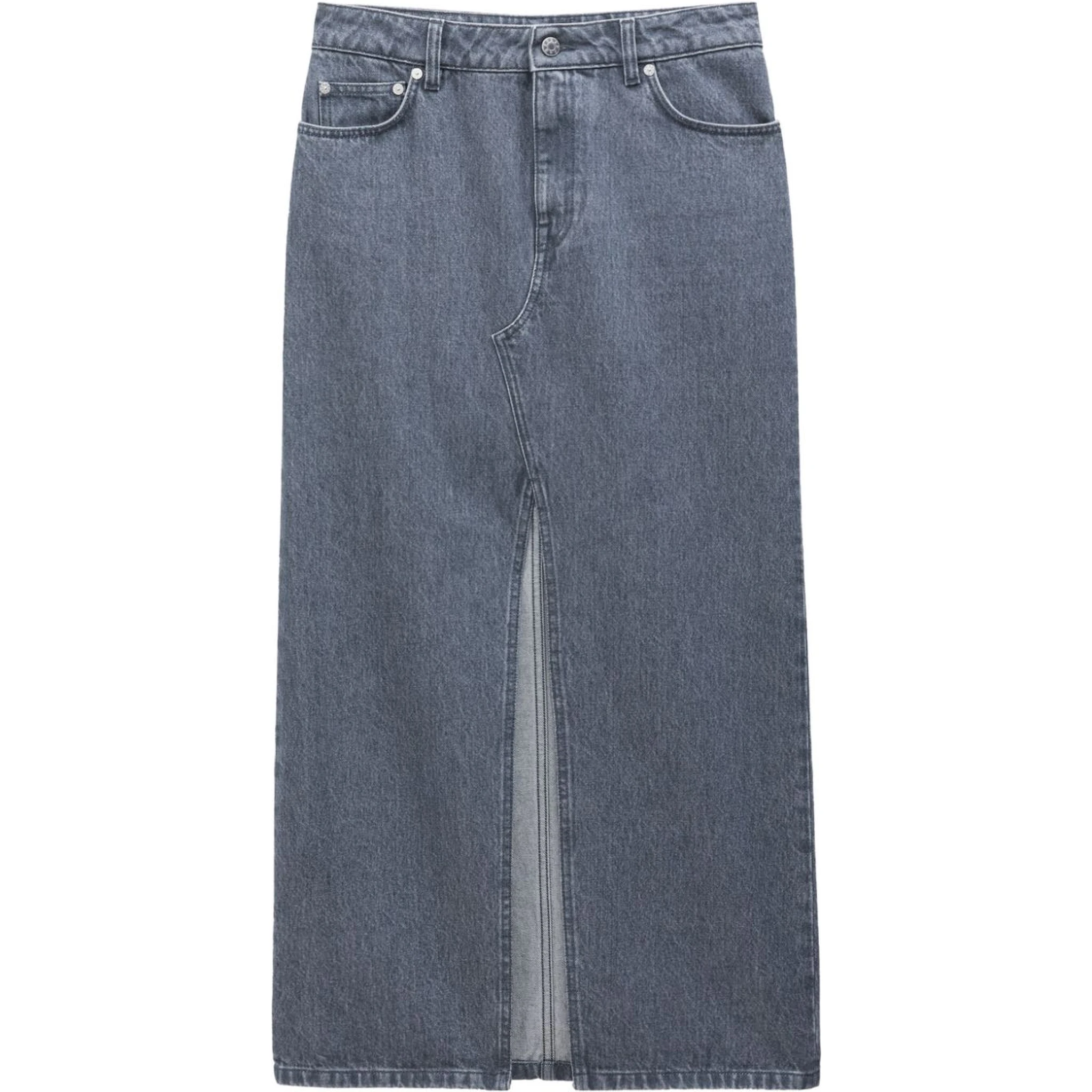 front-slit organic cotton maxi skirt