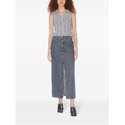 front-slit organic cotton maxi skirt