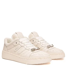 Raise Leather Sneakers In White