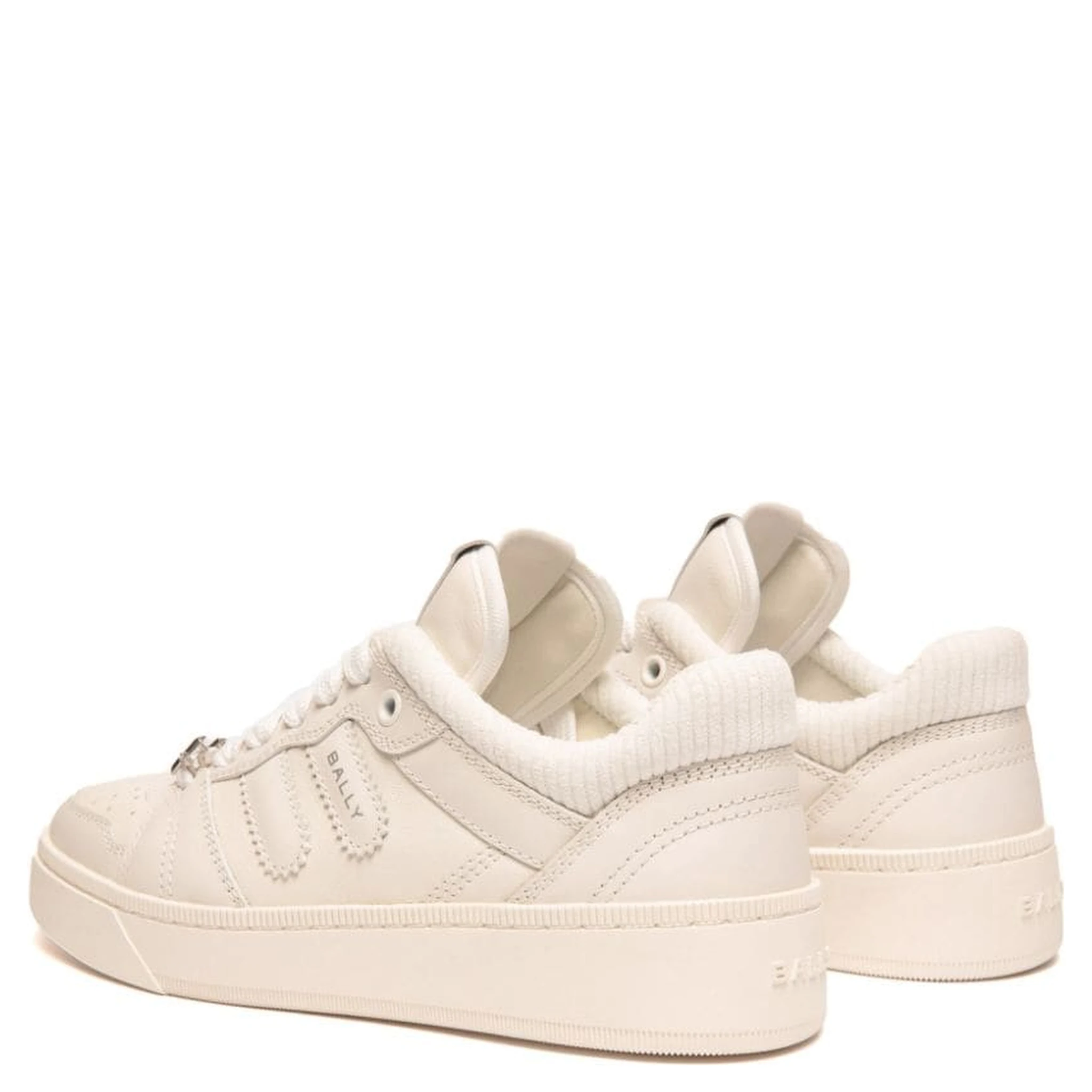 Raise Leather Sneakers In White