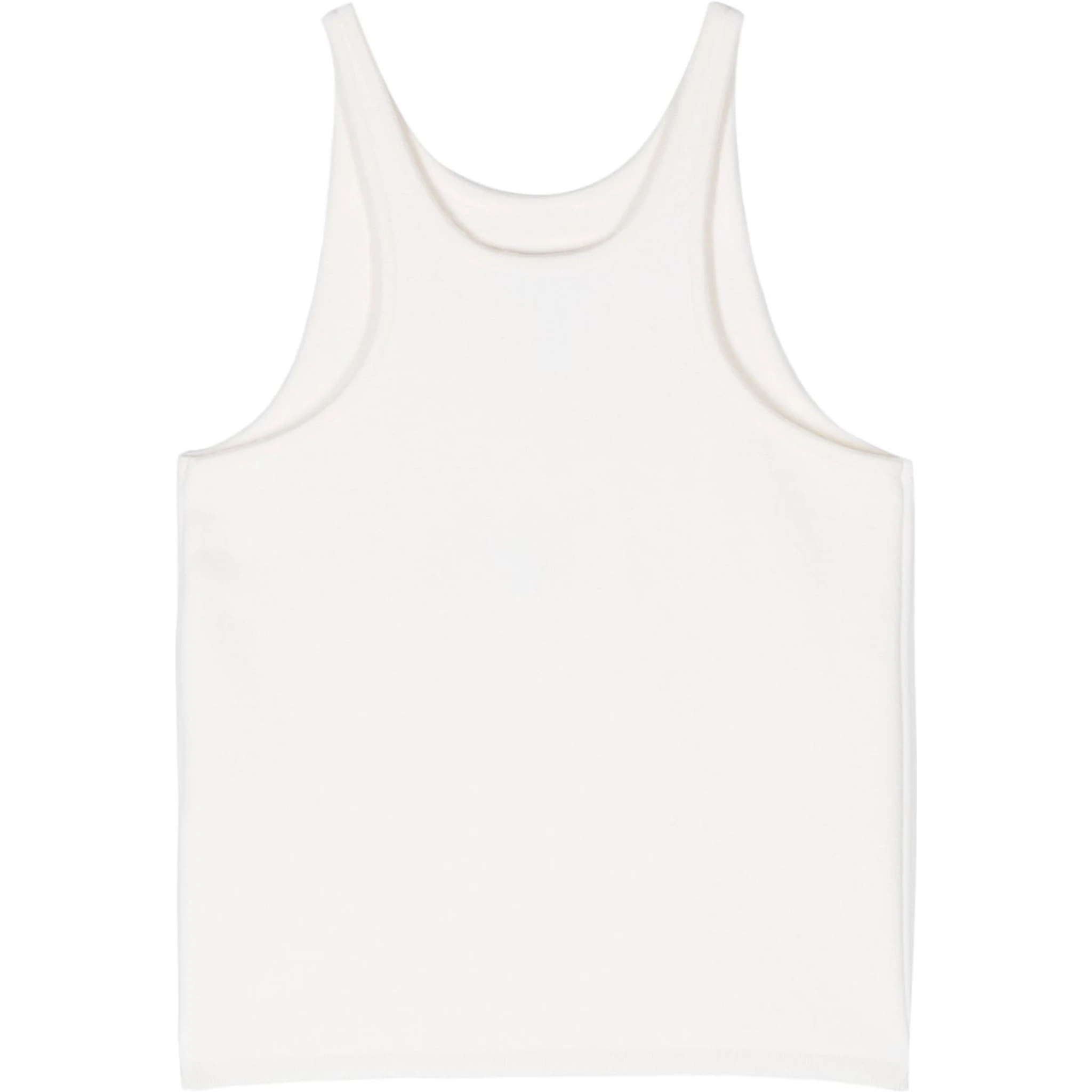 Knitted Wool Scoop Neck Sleeveless Top In White