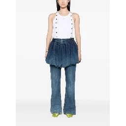 strap-detail ribbed tank top