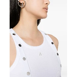 strap-detail ribbed tank top