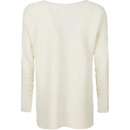 Ribbed Viscose Sweater In Neutral