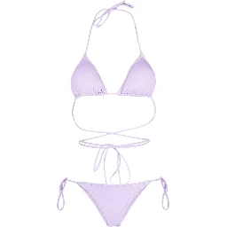 Guia Scrunch Detailed Triangle Bikini Set In Purple