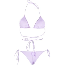 Guia Scrunch Detailed Triangle Bikini Set In Purple