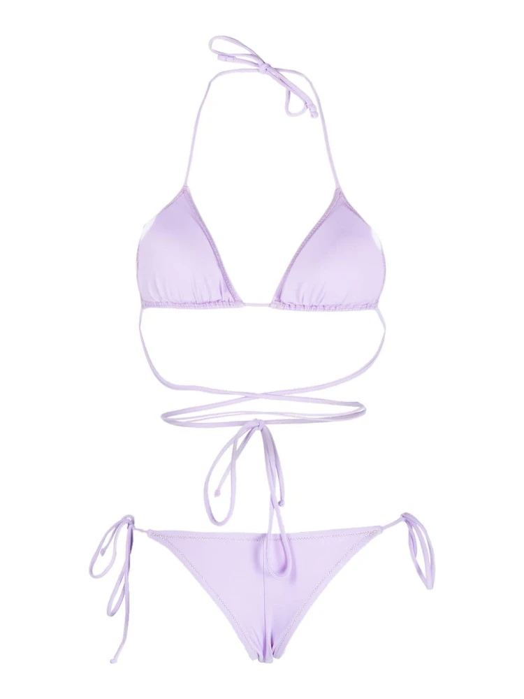 Guia Scrunch Detailed Triangle Bikini Set In Purple alternative