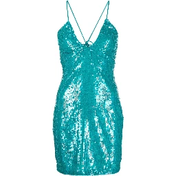 Sky Blue Sequined Mini Dre