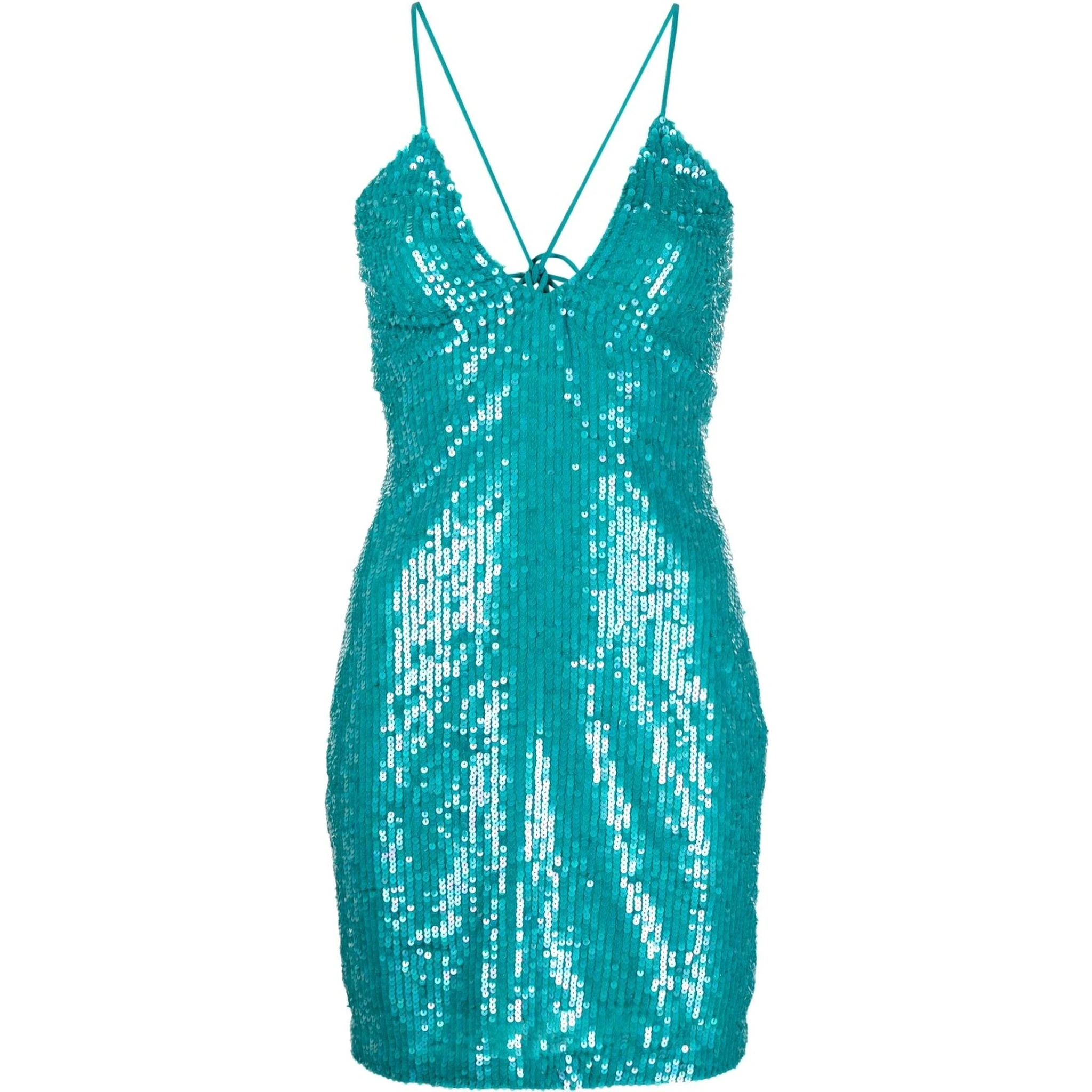 Sky Blue Sequined Mini Dre