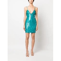 Sky Blue Sequined Mini Dre