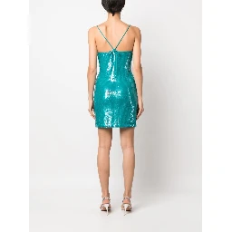 Sky Blue Sequined Mini Dre