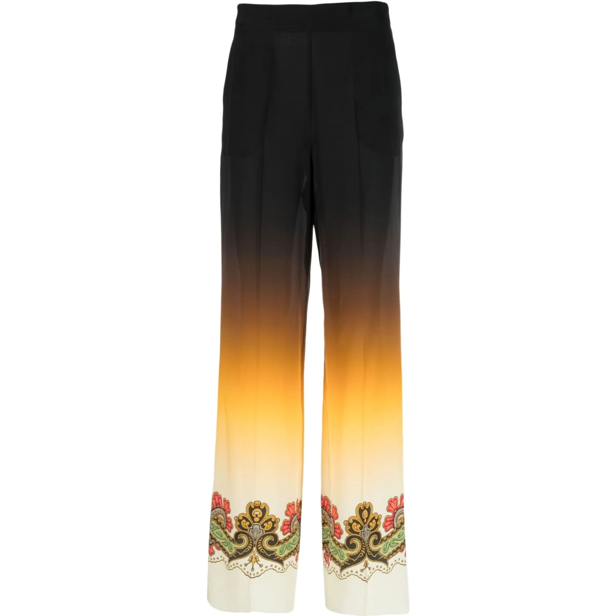 graphic-print straight-leg trousers