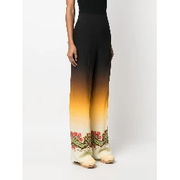 graphic-print straight-leg trousers