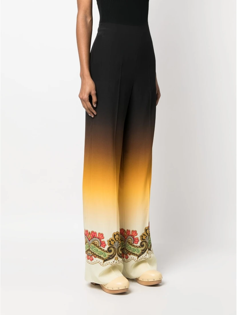 graphic-print straight-leg trousers