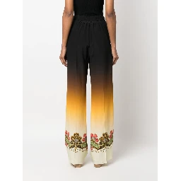 graphic-print straight-leg trousers