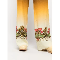 graphic-print straight-leg trousers