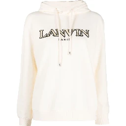 embroidered-logo cotton hoodie