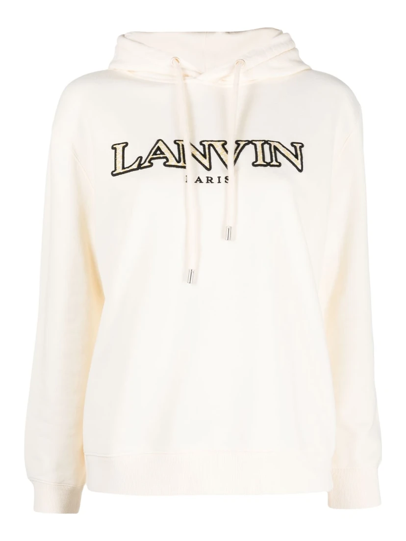 embroidered-logo cotton hoodie