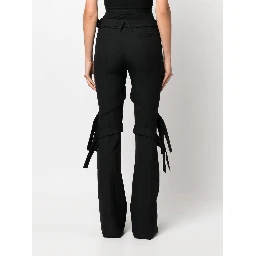 strap-detail flared trousers