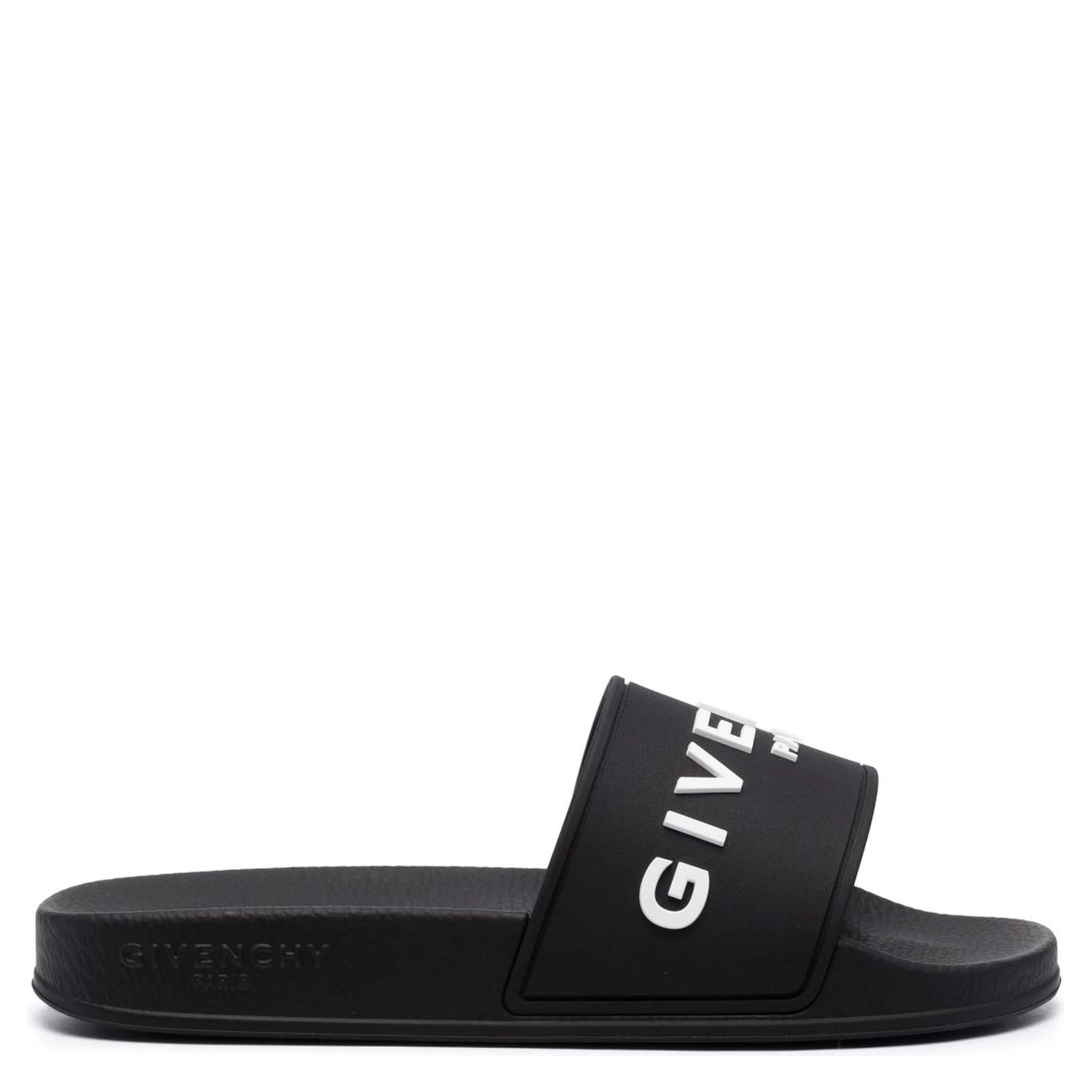 Black Logo-Print Pool Slides